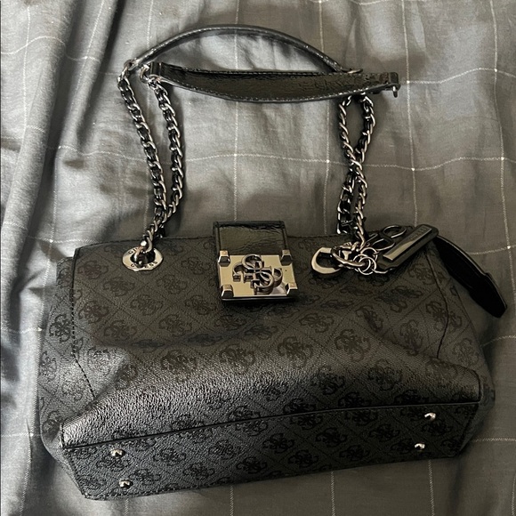 Guess Handbags - Guess Black Textured Shoulder Bag